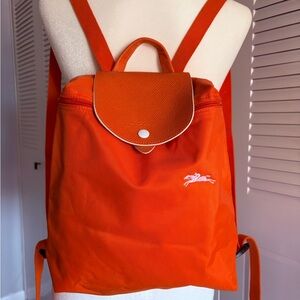 Longchamp Bright Orange Backpack
